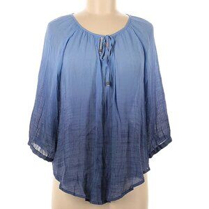 Blue ombré loose, peasant style top